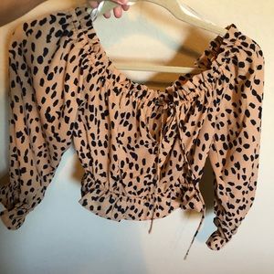 Cheetah cropped shirt!